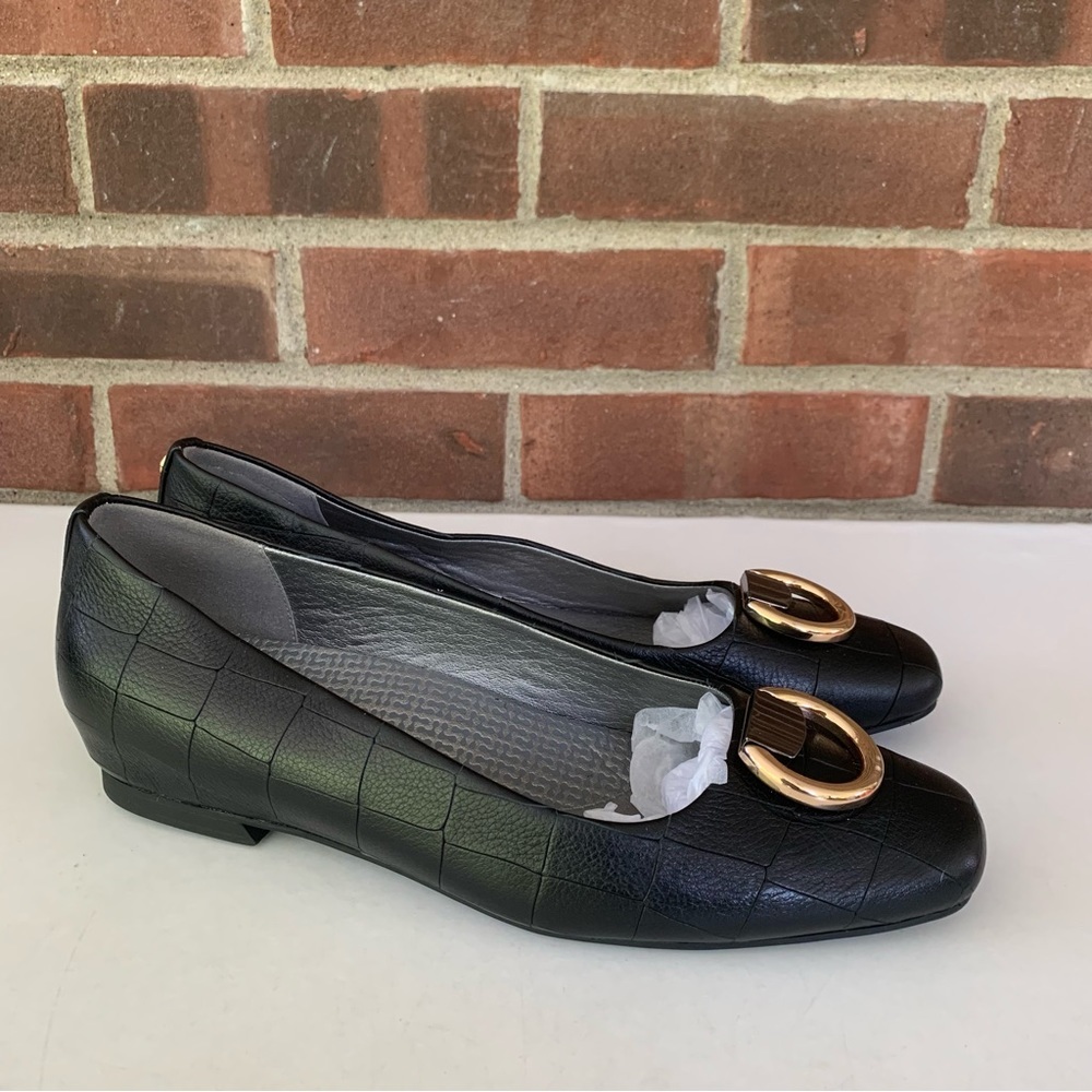 BareTraps Perrie Black Leather Slip On Flats Loafers US 8 M